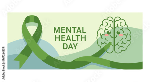 Mental Health Day awareness campaign symbol.
