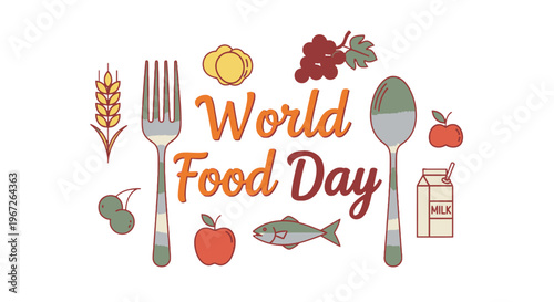World Food Day celebration with various food items.