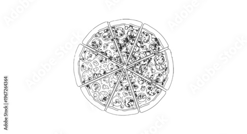 A line drawing of a pizza.