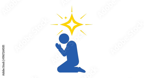 Person Kneeling in Prayer Silhouette.