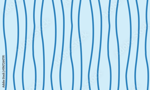 Seamless minimal vertical wavy line pattern in soft blue tones, modern abstract background with hand-drawn organic curves; simple, clean, and calming vector illustration, perfect for wallpaper, textil