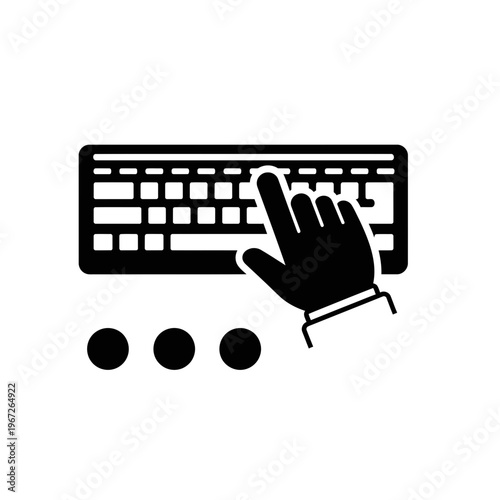 Hand interacting with computer keyboard.