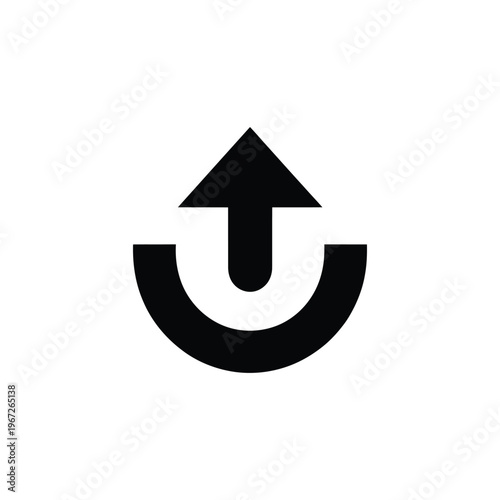 Free Download a black curved arrow pointing upwards and to the right, symbol of growth success progress and positive direction for business analytics finance trend increase icon isolated transparent background  - GFXLoad