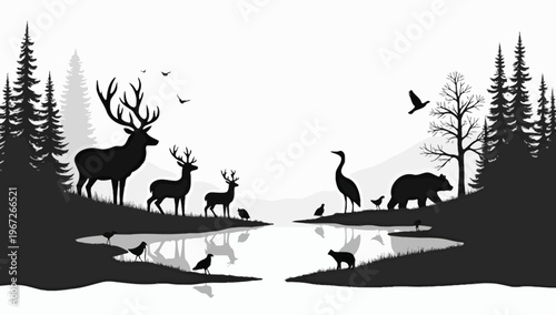 Animal silhouette for environment