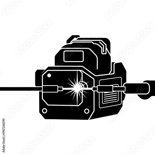 Welding machine with spark arc.