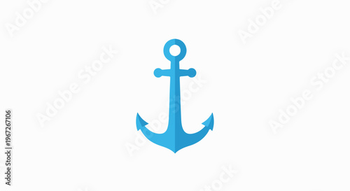 Simple blue anchor icon on a white background, representing maritime, nautical, and sea adventure themes.
