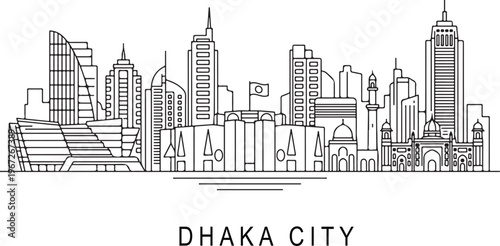 Dhaka city skyline illustration