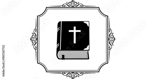 Holy Bible with Cross Symbol.