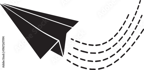 Flying Paper Plane Silhouettes App Icon Vector