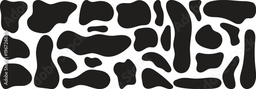 Cuadro en lienzo Liquid organic blob, Organic shape round form set