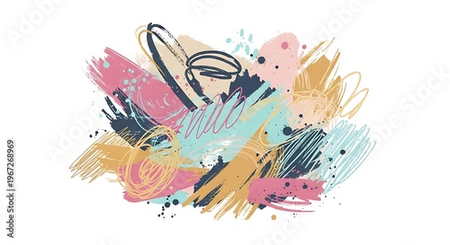 Vibrant abstract colorful brush strokes art.