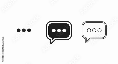Black and white chat speech bubbles.