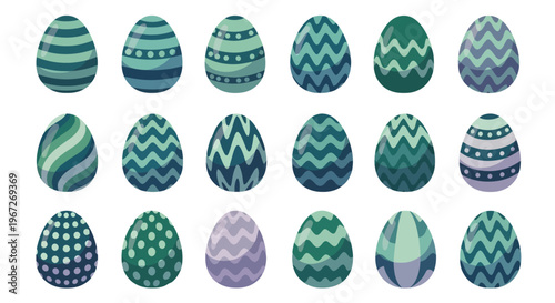 Collection of decorated Easter eggs.