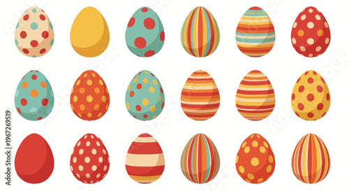 Colorful Easter Eggs Decoration Holiday.