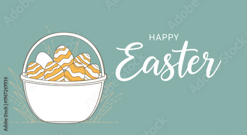 Easter eggs in a basket.