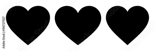 Favorite heart icon set with solid black icon on white background featuring heart, icon, favorite selector with love and symbol