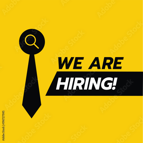 We are Hiring concept, Poster, Banner, Business recruiting with minimalist design