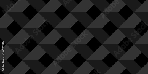 Vector structure box minimal black, gray abstract cube square wall texture. geometric tile hexagon mosaic wall grid wallpaper. minimal geometric block cube isometric texture background.