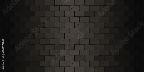 Dark Ancient Stone Wall Background - Weathered Masonry Texture - Abstract Vintage Rock Wall with Moss and Cracks