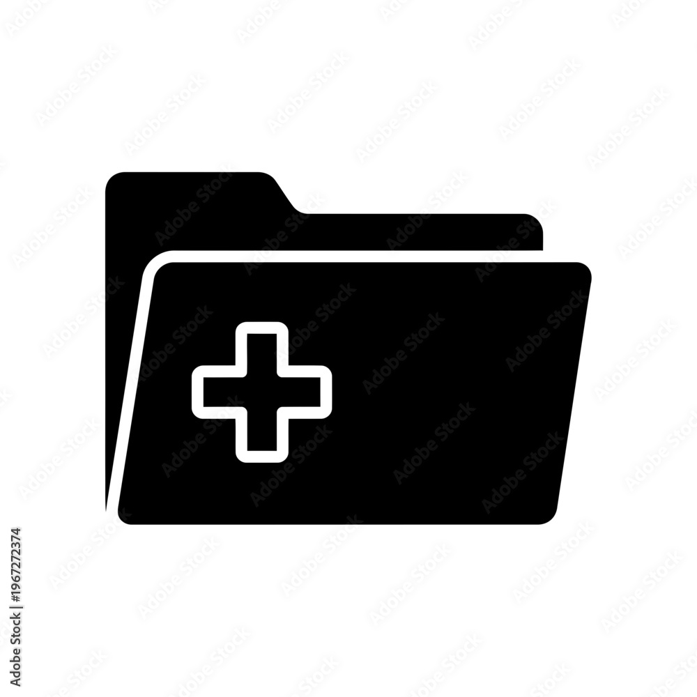 Fototapeta premium Medical File Folder Icon Symbol.