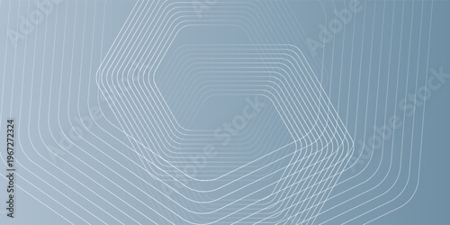 Abstract hexagon lines on gray background. Geometric stripe line art design for poster, brochure, cover, website, banner.