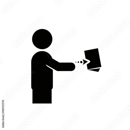 Person Transferring Data from Computer.