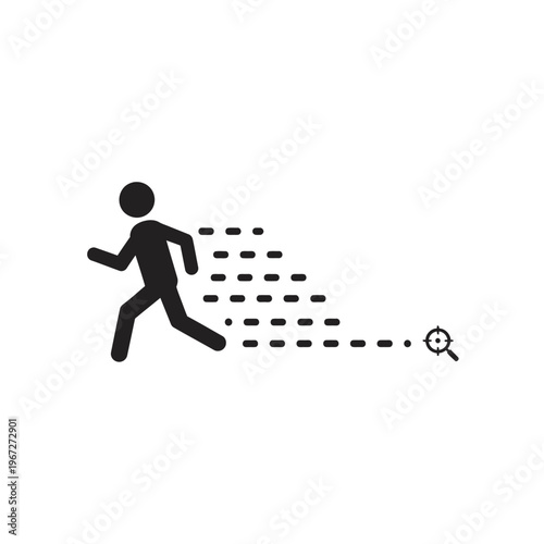 Runner sprinting towards a target with speed and determination focus.