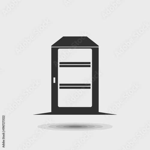 Simple black and white shed door.