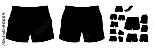 Shorts set with minimalistic outlines and bold line art featuring apparel, casual wear, street style with fashion and athleisure