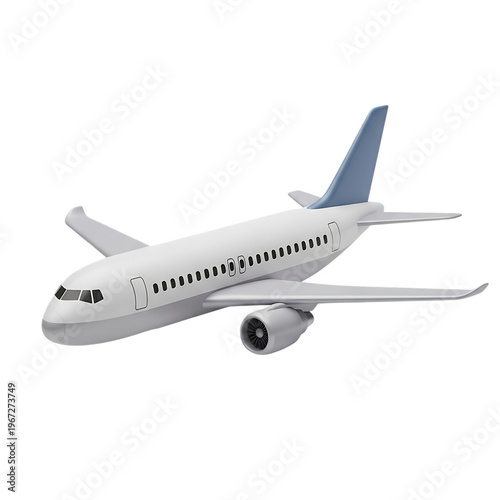 Commercial Airplane Jet Aircraft Aviation Travel On Isolated Transparent Background