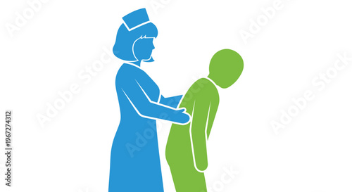 Nurse checking patient medical records.