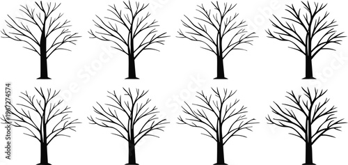 Deferant Silhouette of a dead tree vector illustration