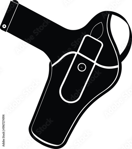 Gun holster with pistol silhouette