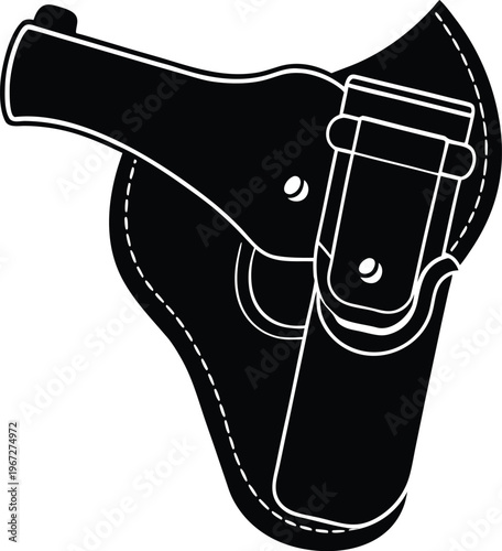 Gun holster with pistol silhouette