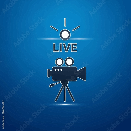 Live video camera broadcasting a live event with bright sunlight shining above.