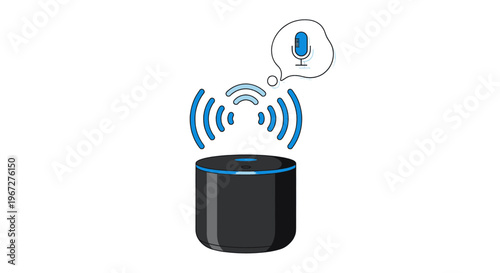 Smart speaker with voice assistant and wireless connectivity.