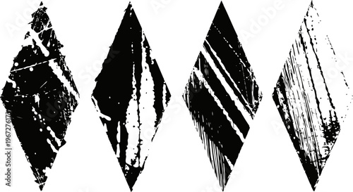 Distressed grunge diamond shapes set with rough texture and urban design elements