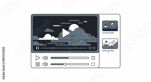 Video Player Interface with Playback Controls and Thumbnail Previews.