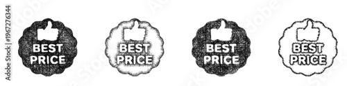 Sketch best price badge icon design set