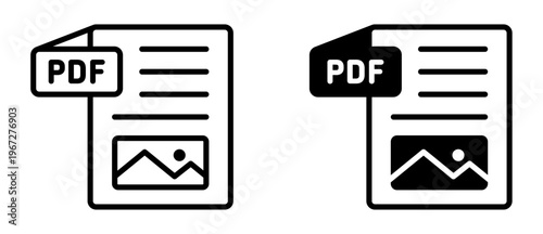 PDF File Icon. Document Page with Format Label, Digital File and Data Concept