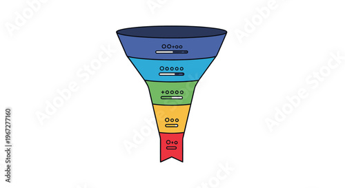 Sales Funnel Diagram with Stages of Customer Journey.