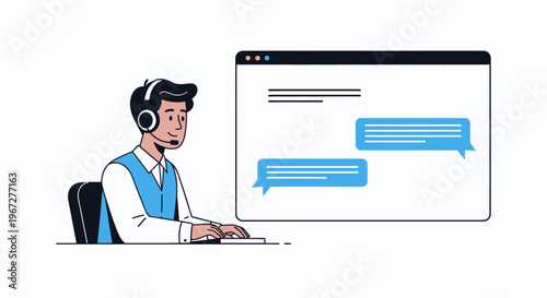 Customer service representative engaging in online chat support.
