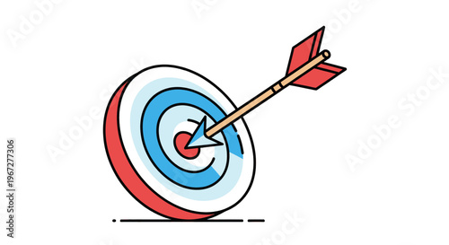 Target with arrow hitting bullseye representing business success.