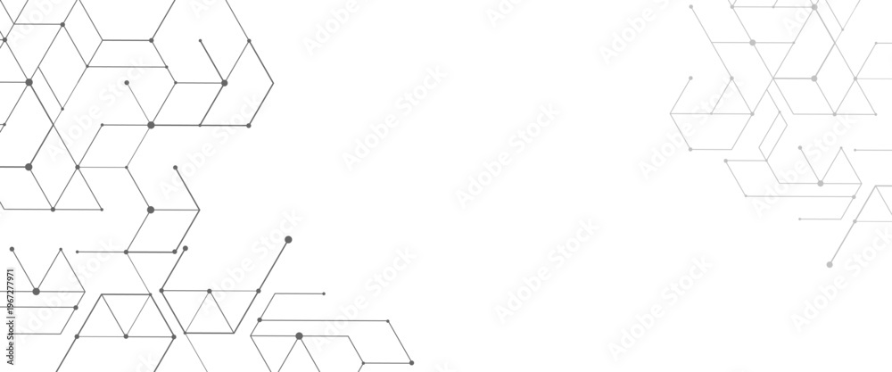 Obraz premium Vector digital hexagonal background geometric elements medical technology with lines and dots