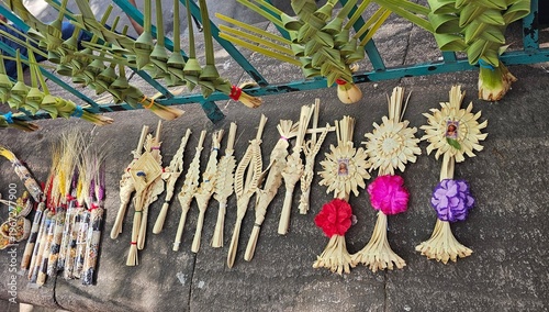 Palm Sunday palms, marketplace for selling palms for the Catholic celebration of Palm Sunday