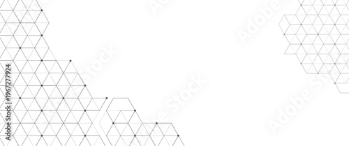 Vector digital hexagonal background geometric  elements medical technology with lines and dots
