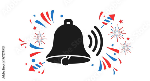 Black Bell with Sound Waves.