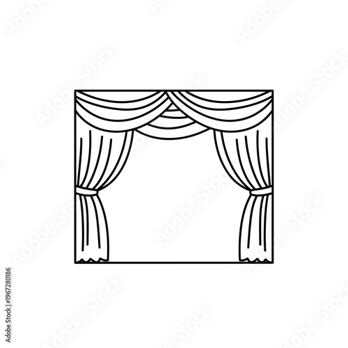 Elegant stage curtains illustration perfect for theatrical or performancerelated projects.