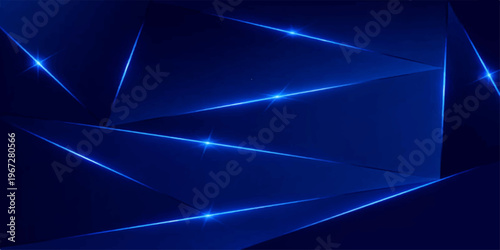 This abstract blue background features glowing light lines and flowing energy curves that create a digital fractal pattern with a subtle purple motion effect