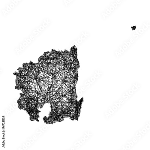 Sketch Gyeongsangbuk-do outline map design